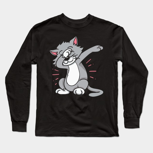 Dabbing Cat Long Sleeve T-Shirt by Nowhereman78